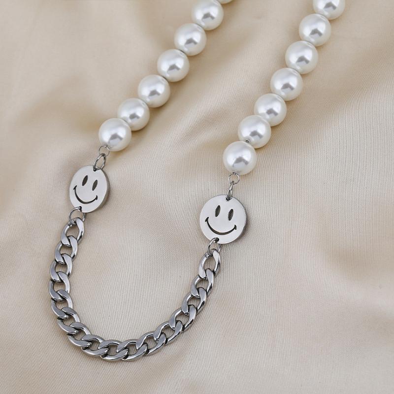 Titanium Steel Double Smiley Face Pearl Necklace Unisex Trendy Jewelry For Fall Winter Wear
Titanium Steel Double Smiley Face Pearl Necklace Unisex Trendy Jewelry For Fall Winter Wear