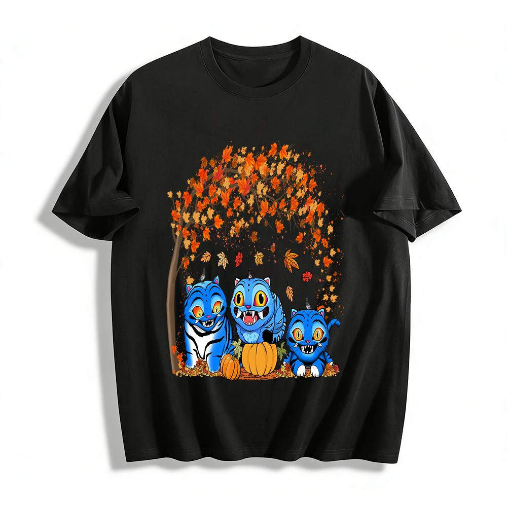 Funny Blue Tiger Autumn Pumpkin Print Top Halloween Thanksgiving Casual Long Sleeve T-Shirt Pure cotton T-shirt XXS
Funny Blue Tiger Autumn Pumpkin Print Top Halloween Thanksgiving Casual Long Sleeve T-Shirt Pure cotton T-shirt XXS