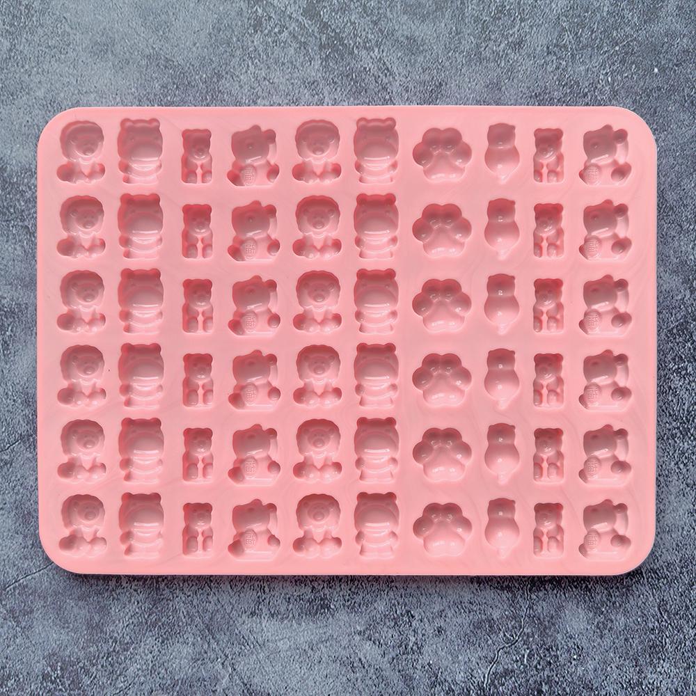 1 шт. Креативная силиконовая форма для конфет, шоколада в виде льва, животного, медведя, сделай сам, для пудинга, печенья, торта, для выпечки, 60 ячеек