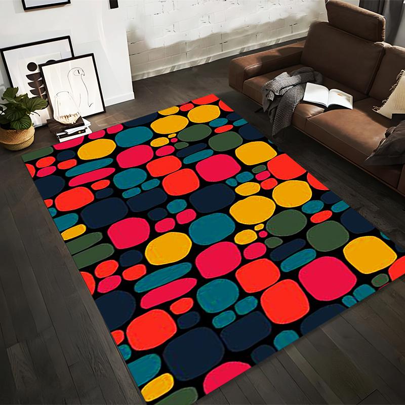Colorful Geometric Pattern Carpet with Circles on Dark Background Suitable for use as an anti-slip for living room bedroom sofas 40x60cm( 15x23in )
Colorful Geometric Pattern Carpet with Circles on Dark Background Suitable for use as an anti-slip for living room bedroom sofas 40x60cm( 15x23in )