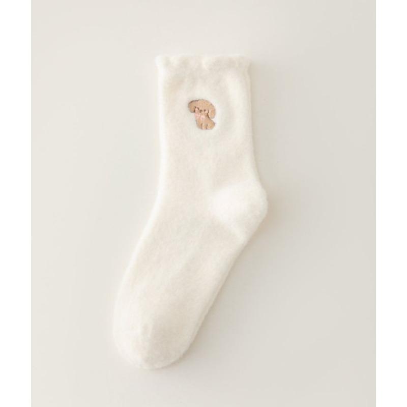 Осенне-зимние носки: Женские носки до середины икры из австралийского флиса, милые носки с вышивкой мультяшного щенка, домашние теплые носки с пузырьковым мыском 1 pair
Осенне-зимние носки: Женские носки до середины икры из австралийского флиса, милые носки с вышивкой мультяшного щенка, домашние теплые носки с пузырьковым мыском 1 pair