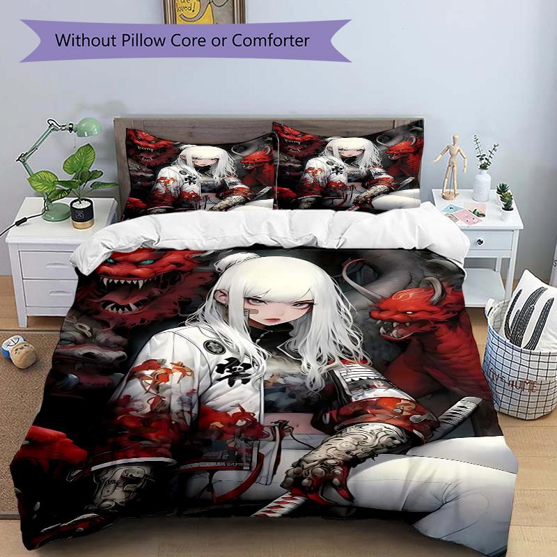 3pcs Anime Demon Design Comforter Set with One Quilt Cover and Two Pillowcases (No Core) - Includes One Quilt Cover and Two Pillow Covers, Bedroom and 135x200cm
3pcs Anime Demon Design Comforter Set with One Quilt Cover and Two Pillowcases (No Core) - Includes One Quilt Cover and Two Pillow Covers, Bedroom and 135x200cm