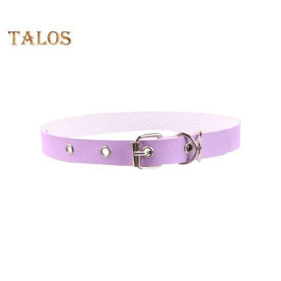 Мужское ожерелье в винтажном стиле в стиле панк, регулируемая искусственная кожа, сплошной цвет, пряжка на шее, ремень для вечеринки, клуба, колье для взрослых, ювелирные изделия светло-фиолетовый