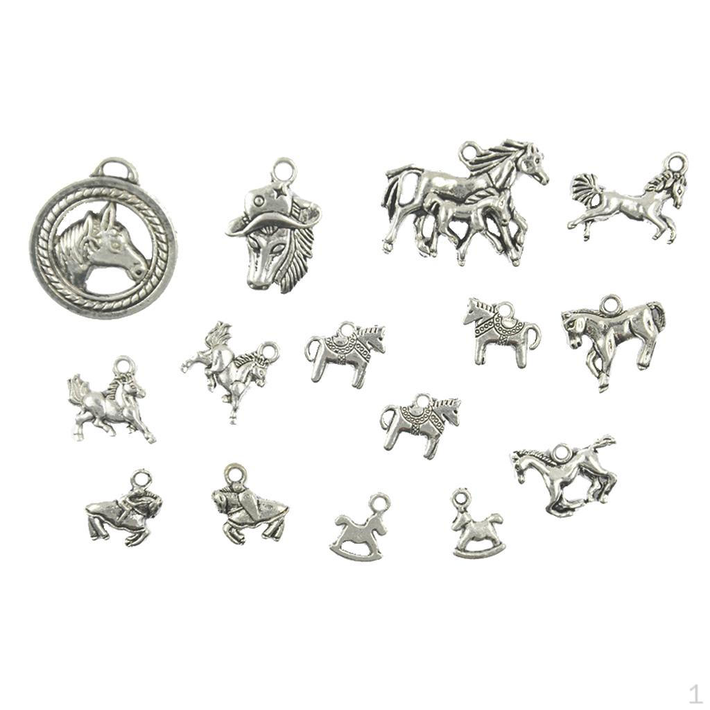 15pcs Alloy Horse Pattern Pendant Without DIY Necklace Jewelry, Silver
15pcs Alloy Horse Pattern Pendant Without DIY Necklace Jewelry, Silver