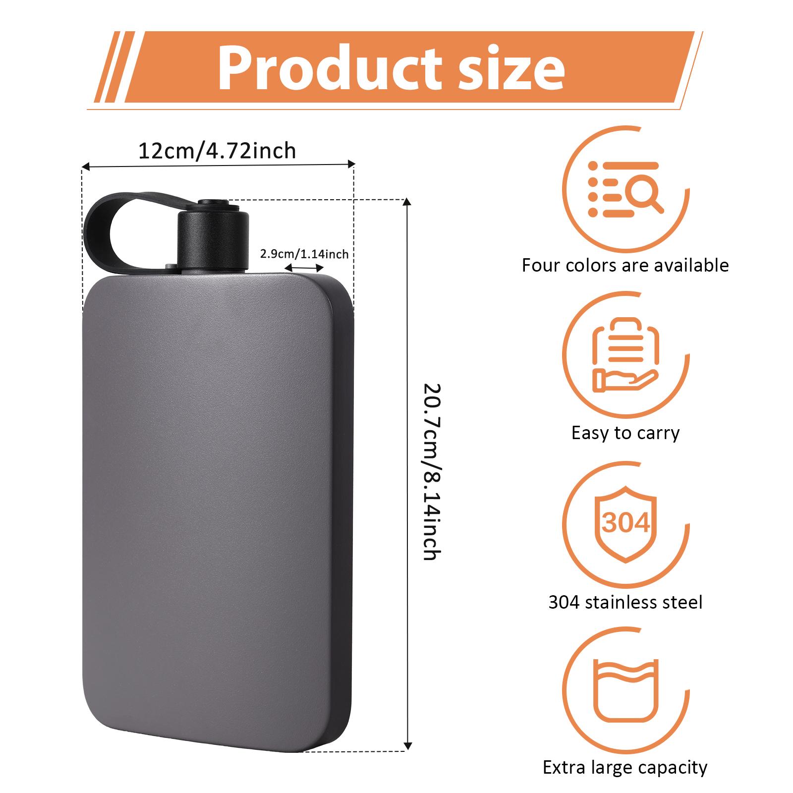 Flat Water Bottle Stainless Steel Integrated Cap Design Portable 500ML Flask for Outdoor Sports Travel Present for Friend Couple
Flat Water Bottle Stainless Steel Integrated Cap Design Portable 500ML Flask for Outdoor Sports Travel Present for Friend Couple