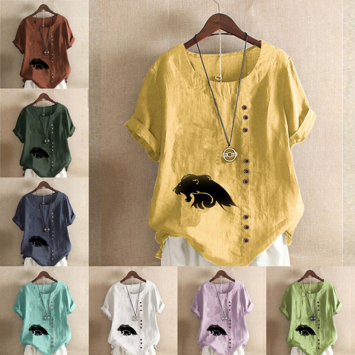 Women s Fashion The Black Lion Print Short Sleeve T-shirt Loose Cotton Shirt Casual Loose Summer Blouse Tops Plus Size S розовый
Women s Fashion The Black Lion Print Short Sleeve T-shirt Loose Cotton Shirt Casual Loose Summer Blouse Tops Plus Size S розовый