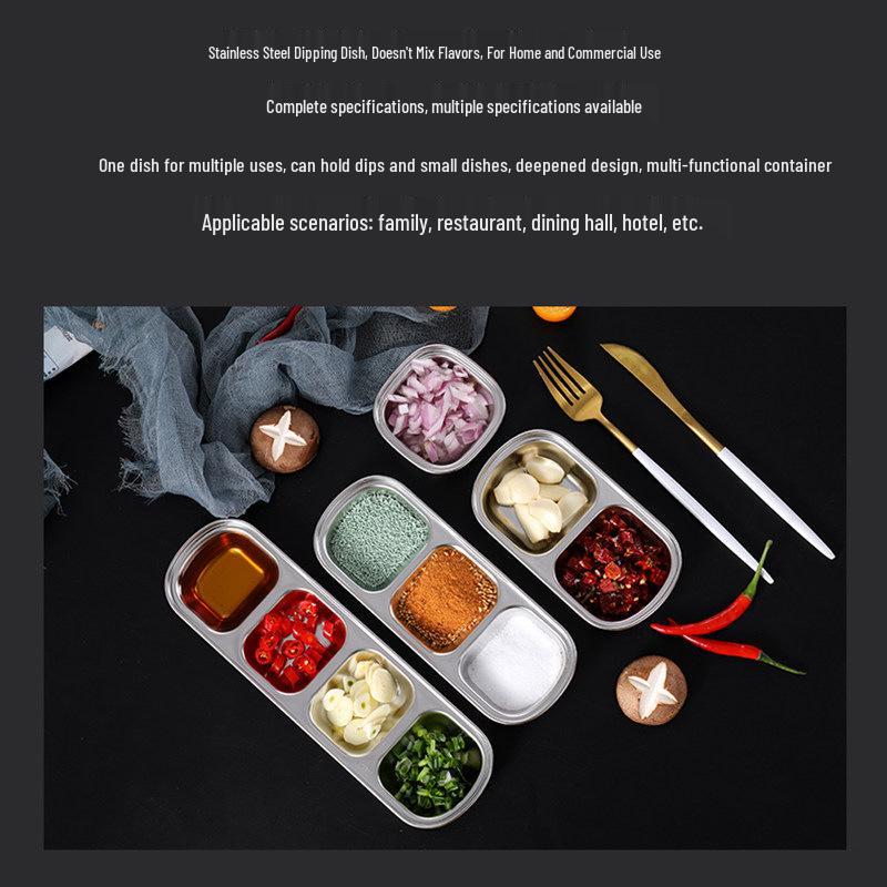 304 Stainless Steel Korean-Style Outdoor Dipping Dish with Sauce Compartments Square - One Compartment
304 Stainless Steel Korean-Style Outdoor Dipping Dish with Sauce Compartments Square - One Compartment