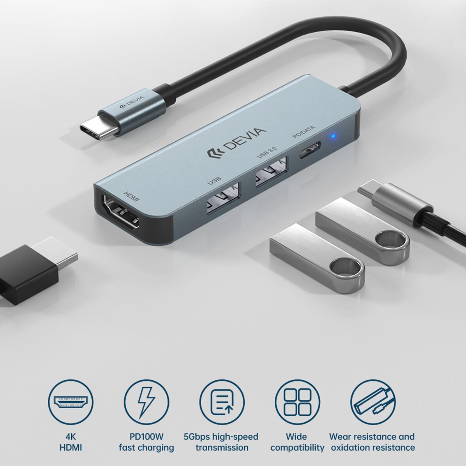 DEVIA EC136 Leopard Series 4-in-1 Hub Adapter Type-C to PD+USB2.0+USB3.0+HD Docking Station (Updated) As Shown A
DEVIA EC136 Leopard Series 4-in-1 Hub Adapter Type-C to PD+USB2.0+USB3.0+HD Docking Station (Updated) As Shown A