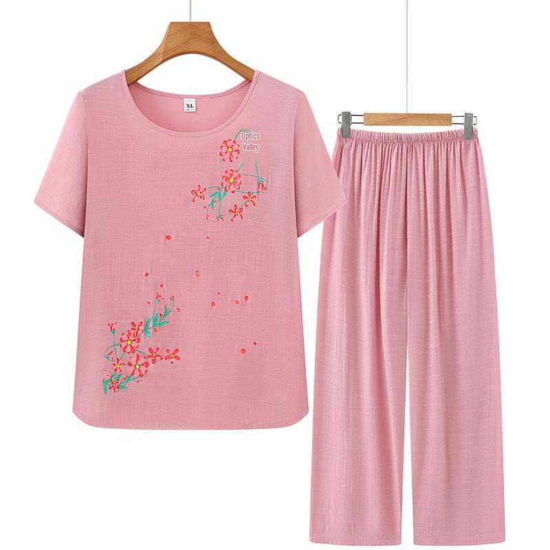 Summer Short-Sleeve Two-Piece Set for Elderly Women - Pajama Top & Pants Home Wear 4XL (140-160 jin)
Summer Short-Sleeve Two-Piece Set for Elderly Women - Pajama Top & Pants Home Wear 4XL (140-160 jin)