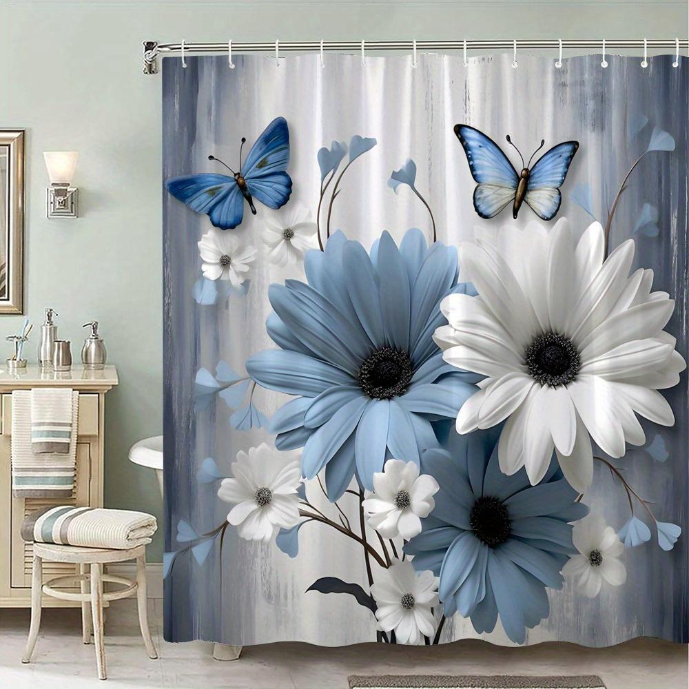 Blue White Daisy Butterfly Shower Curtain - Creative Realistic Floral Art - Indoor Bathroom Home Decor Bath Curtain W60H190(CM)-1 Pcs
Blue White Daisy Butterfly Shower Curtain - Creative Realistic Floral Art - Indoor Bathroom Home Decor Bath Curtain W60H190(CM)-1 Pcs