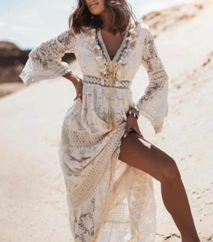 Spot #European and American summer new lace splicing lace fringed horn line pendulum XL абрикосовий
Spot #European and American summer new lace splicing lace fringed horn line pendulum XL абрикосовий