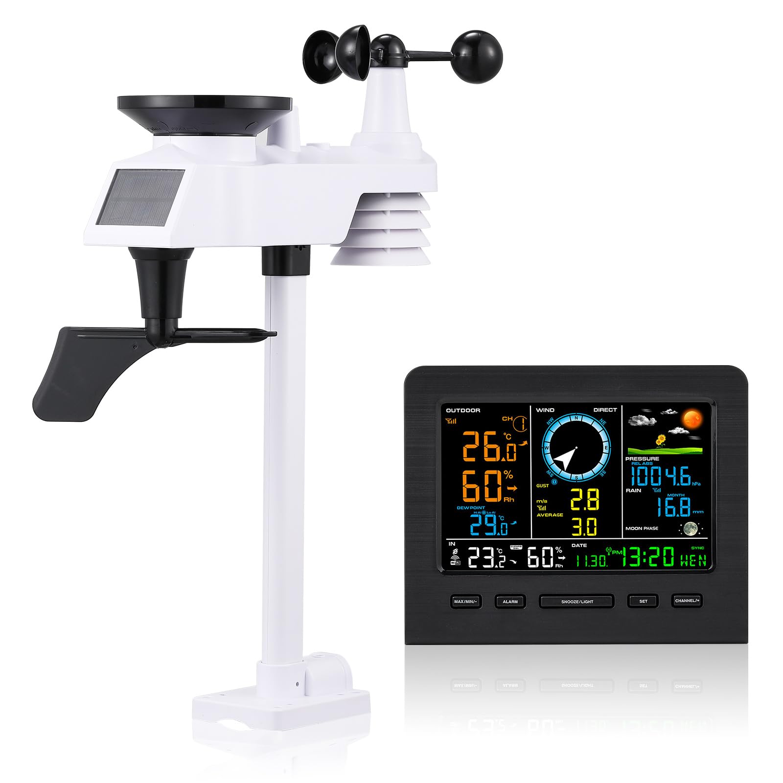 Moongiantgo Weather Weather Weather Solar Panel WIFI For Outdoor Weather Weather Observation Device for Japanese Instruction Manual Included Station,
Moongiantgo Weather Weather Weather Solar Panel WIFI For Outdoor Weather Weather Observation Device for Japanese Instruction Manual Included Station,