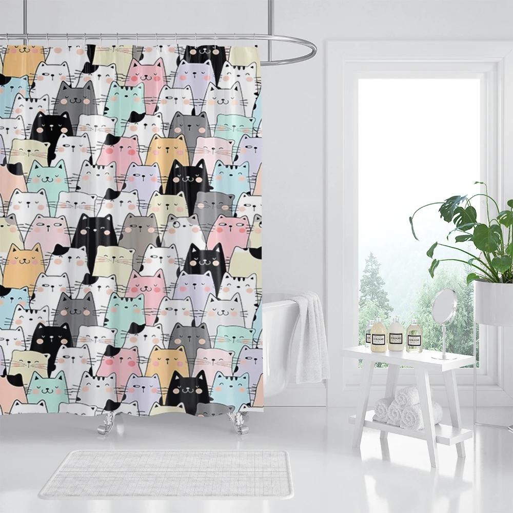 Cat Printed Shower Curtain Color Cartoon Lovely Animal Bear Polyester Fabric Hanging Curtains Bathroom Bathtub Decor W60H190(CM)-1 Pcs
Cat Printed Shower Curtain Color Cartoon Lovely Animal Bear Polyester Fabric Hanging Curtains Bathroom Bathtub Decor W60H190(CM)-1 Pcs