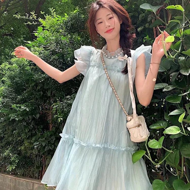 French Sweet Short Sleeve Summer Dress with Wood Ear Edge - Elegant and Age-Reducing Design for Women S
French Sweet Short Sleeve Summer Dress with Wood Ear Edge - Elegant and Age-Reducing Design for Women S