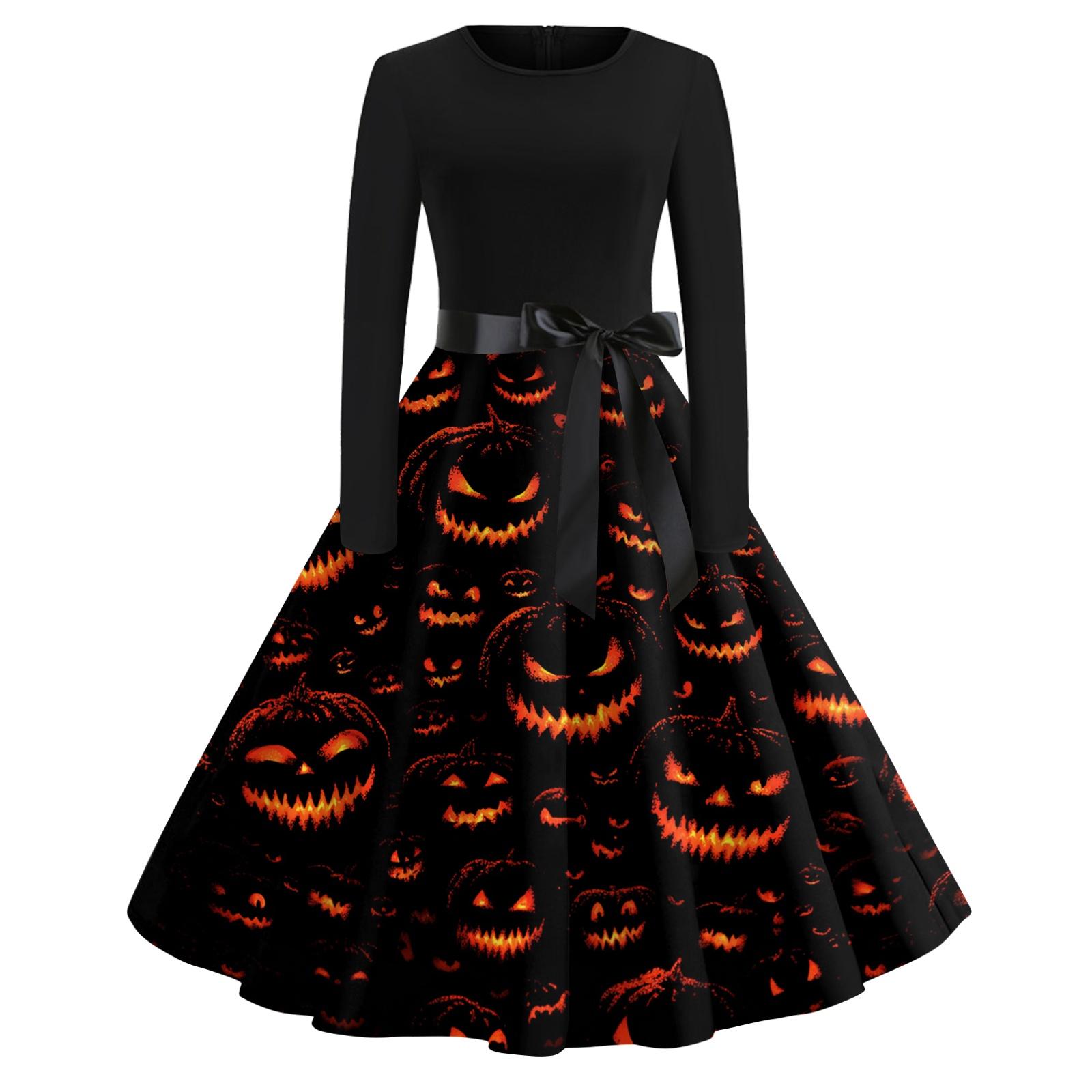 Women s Vintage Long Sleeve Round Neck Halloween Party Dress with Printed Skirt and Waist Tie Elegant Retro Style XL жовтий
Women s Vintage Long Sleeve Round Neck Halloween Party Dress with Printed Skirt and Waist Tie Elegant Retro Style XL жовтий