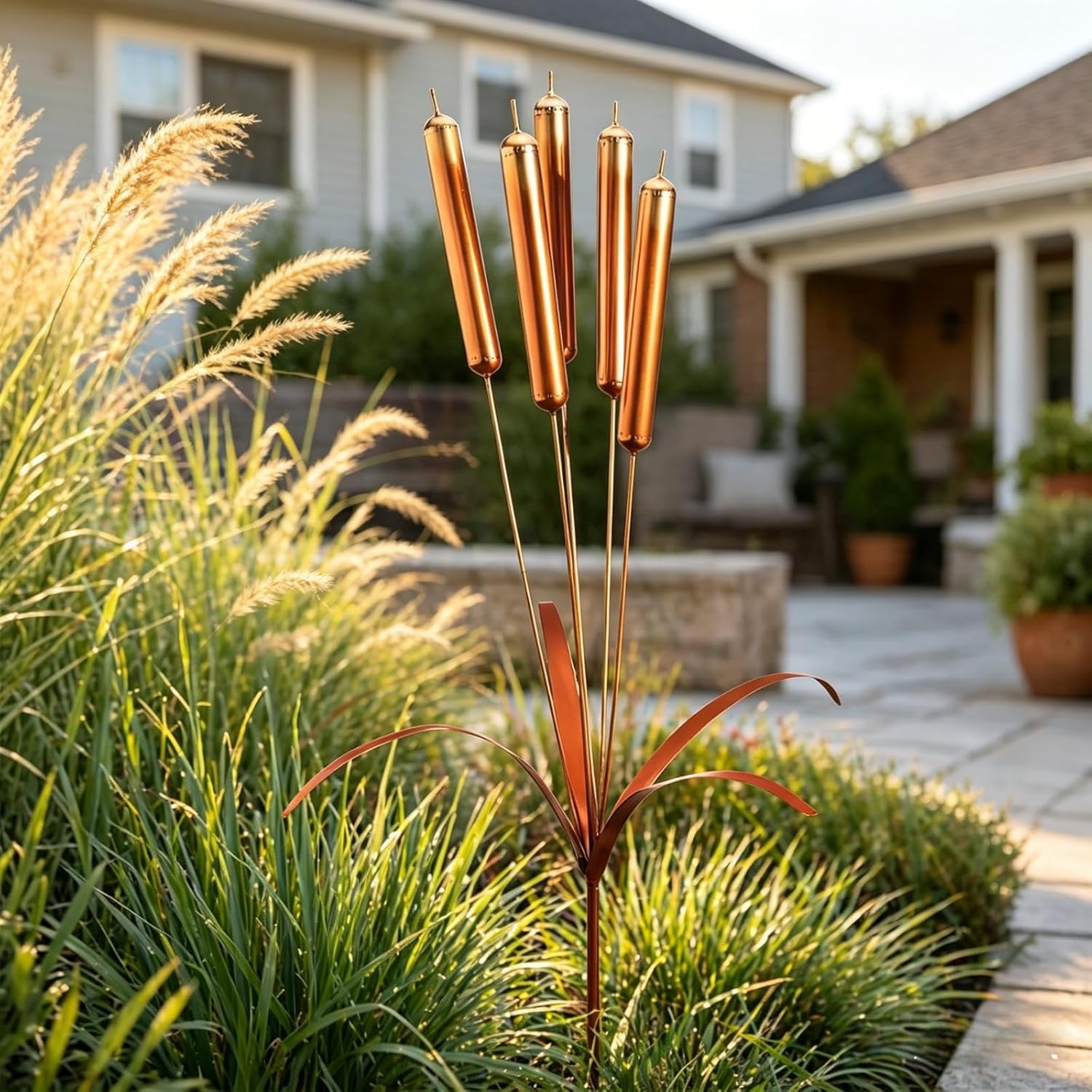 Copper Rustic Metal Cattail Plant Art Wind Chimes, Handmade Outdoor Decor Stake for Garden Patio Yard 11.81 inches / 30 cm
Copper Rustic Metal Cattail Plant Art Wind Chimes, Handmade Outdoor Decor Stake for Garden Patio Yard 11.81 inches / 30 cm