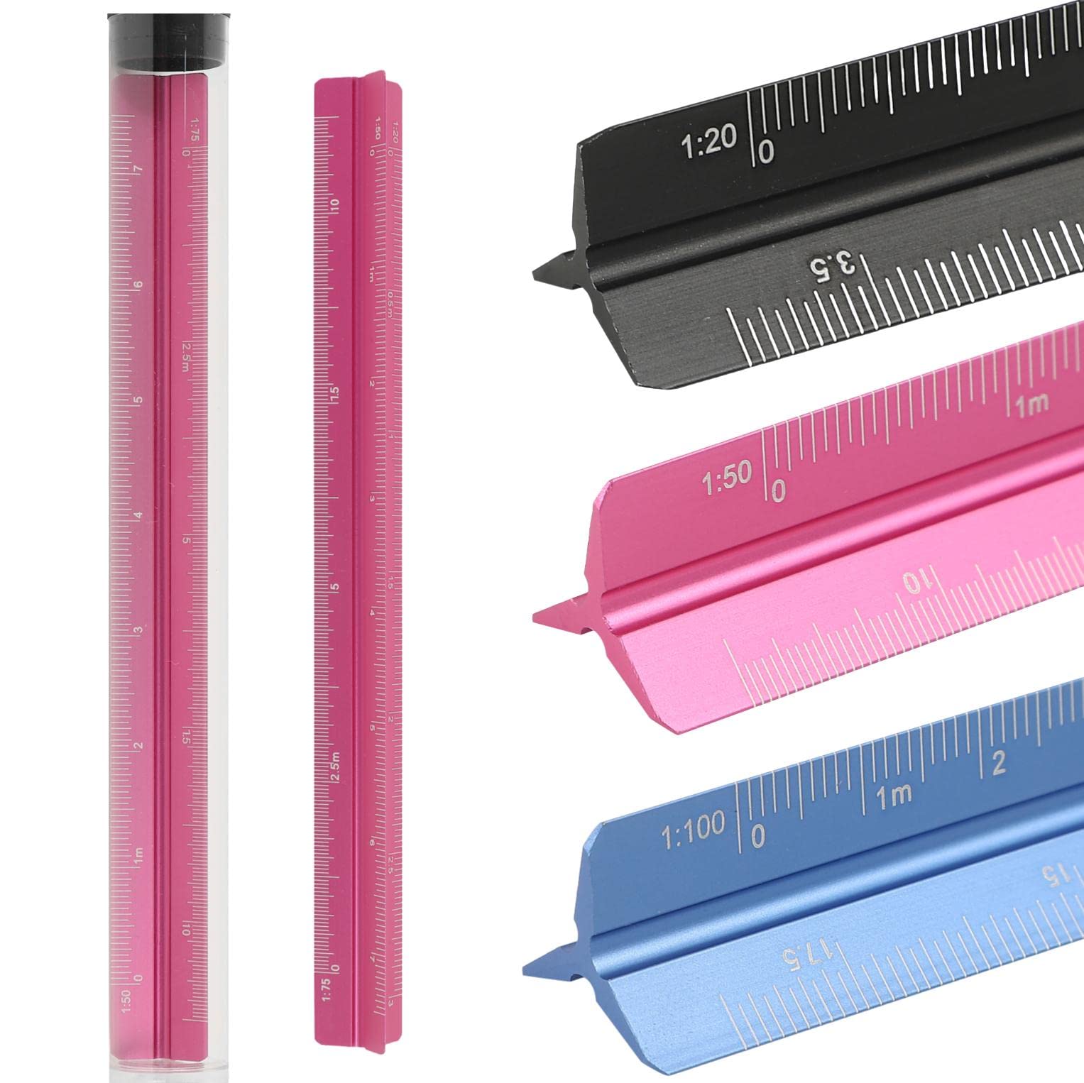 fogman Triangular Scale Aluminum Alloy Scale Ruler 15cm 30cm Small Large Scale Includes Storage Case 15cm (Small Size, Pink)
fogman Triangular Scale Aluminum Alloy Scale Ruler 15cm 30cm Small Large Scale Includes Storage Case 15cm (Small Size, Pink)