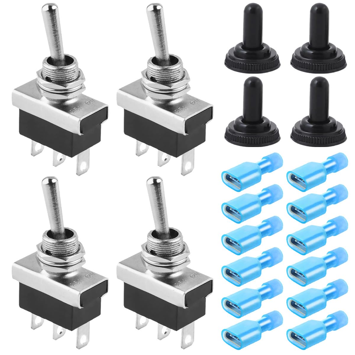 Xiatiaosann 4pcs Toggle Switch 25A 3 Pin 3 Position SPDT On/Off Self Lock
Xiatiaosann 4pcs Toggle Switch 25A 3 Pin 3 Position SPDT On/Off Self Lock