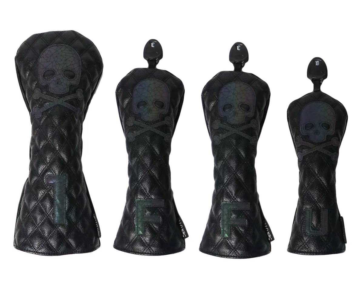 Golf Head Cover Driver 440cc 460cc Cover Wood Cover Utility UT Cover Set Set Single Laser Skull Waterproof Set x1 FW x2 UT 4-piece 3-piece (Black
Golf Head Cover Driver 440cc 460cc Cover Wood Cover Utility UT Cover Set Set Single Laser Skull Waterproof Set x1 FW x2 UT 4-piece 3-piece (Black
