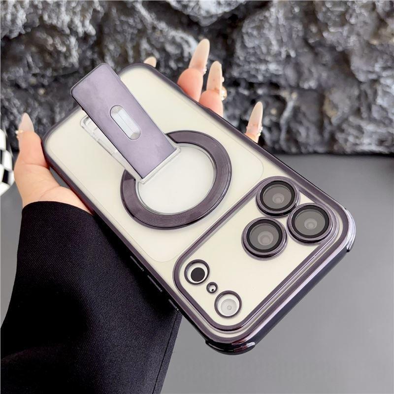Electroplated Magnetic Stand Case for iPhone 17 Pro Max - Transparent, Drop-Proof 14 Pro Max
Electroplated Magnetic Stand Case for iPhone 17 Pro Max - Transparent, Drop-Proof 14 Pro Max