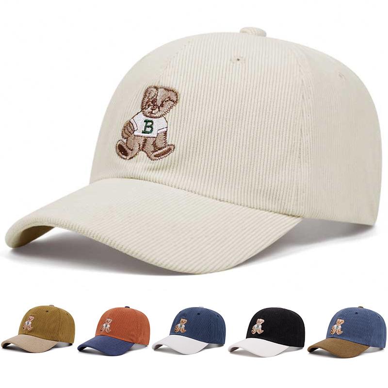 Unisex Stylish Corduroy Cute Teddy Bear Embroidery Baseball Caps Spring and Summer Outdoor Adjustable Casual Hats Sunscreen Hat 54-62CM
Unisex Stylish Corduroy Cute Teddy Bear Embroidery Baseball Caps Spring and Summer Outdoor Adjustable Casual Hats Sunscreen Hat 54-62CM