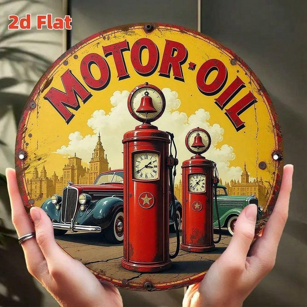 Retro Gas Station Motor Oil Metal Wall Art for Garage
Retro Gas Station Motor Oil Metal Wall Art for Garage
