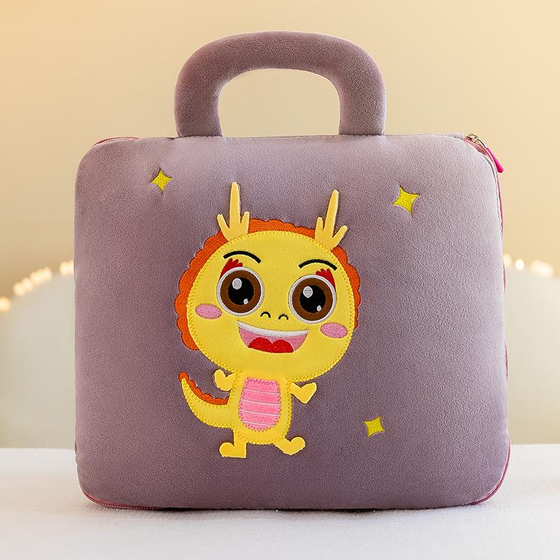 Мультяшное одеяло с кондиционером, офисная подушка для сна, одеяло, подушка двойного назначения, многофункциональное автомобильное фланелевое одеяло