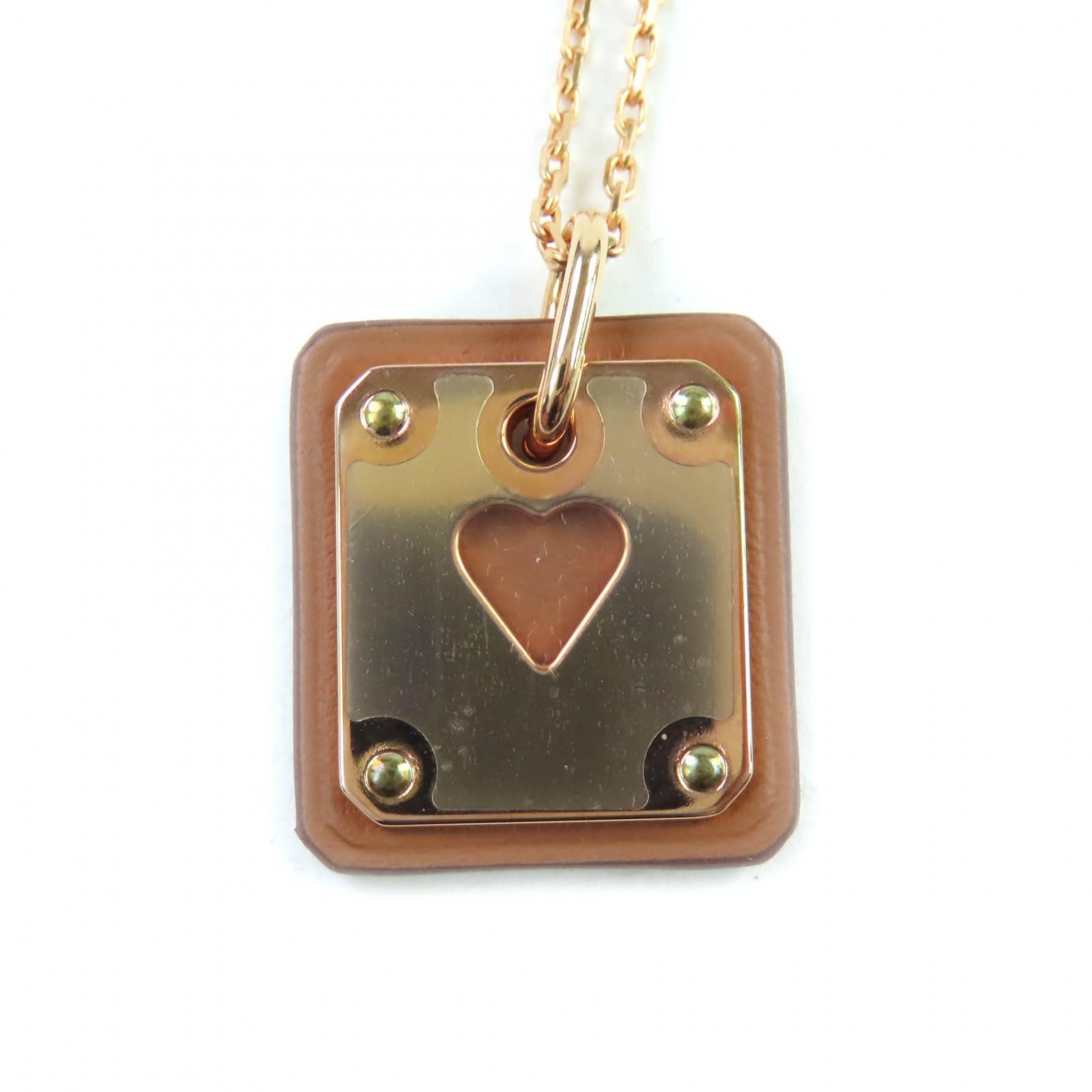 HERMES Necklace Asdukur Heart pink gold brown Women Used
HERMES Necklace Asdukur Heart pink gold brown Women Used
