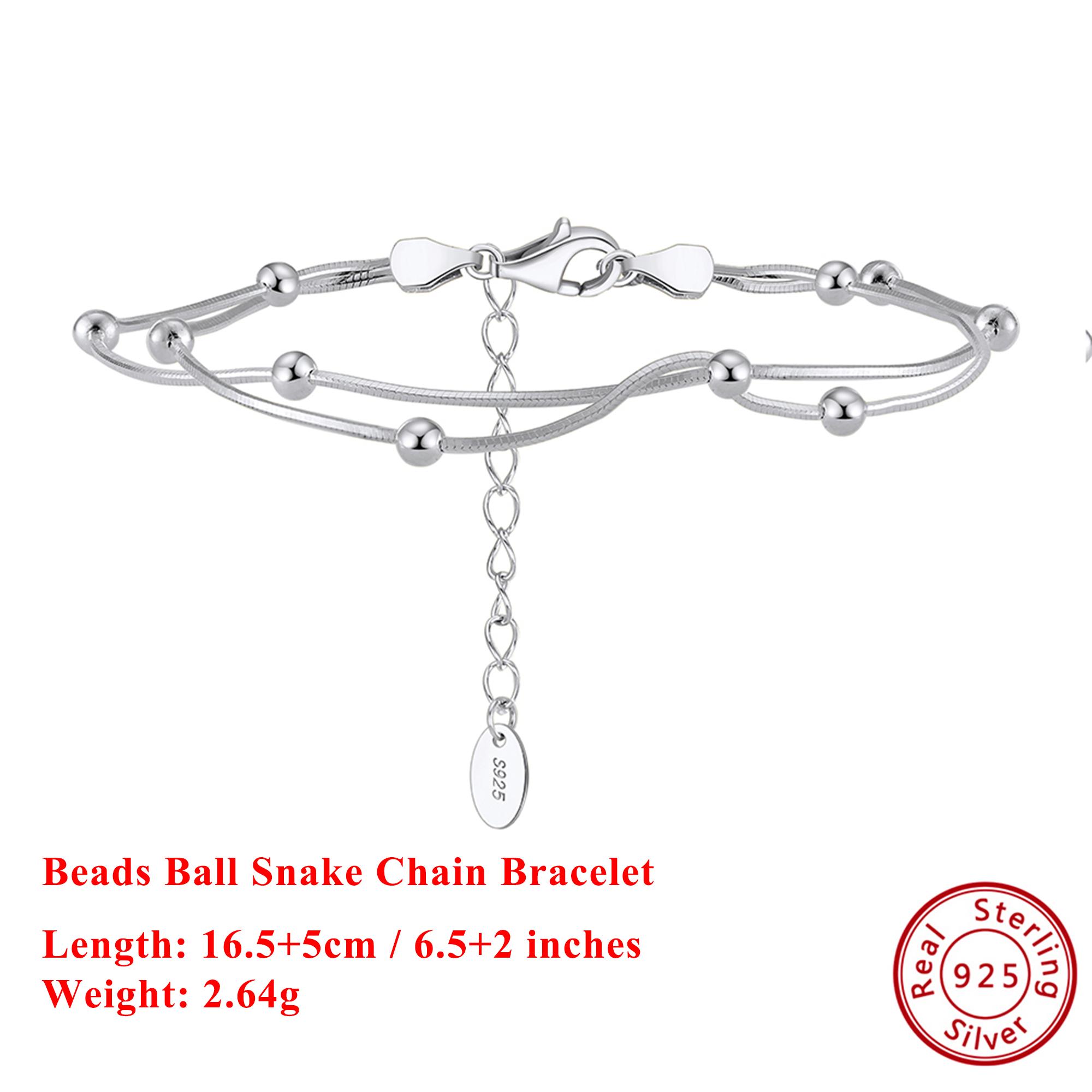 EFFIE QUEEN 100% S925 Silver 14k Gold Layered Beads Ball Snake Chain Bracelet Hand Chain for Women, Men Banquet Jewelry SB183 срібний
EFFIE QUEEN 100% S925 Silver 14k Gold Layered Beads Ball Snake Chain Bracelet Hand Chain for Women, Men Banquet Jewelry SB183 срібний
