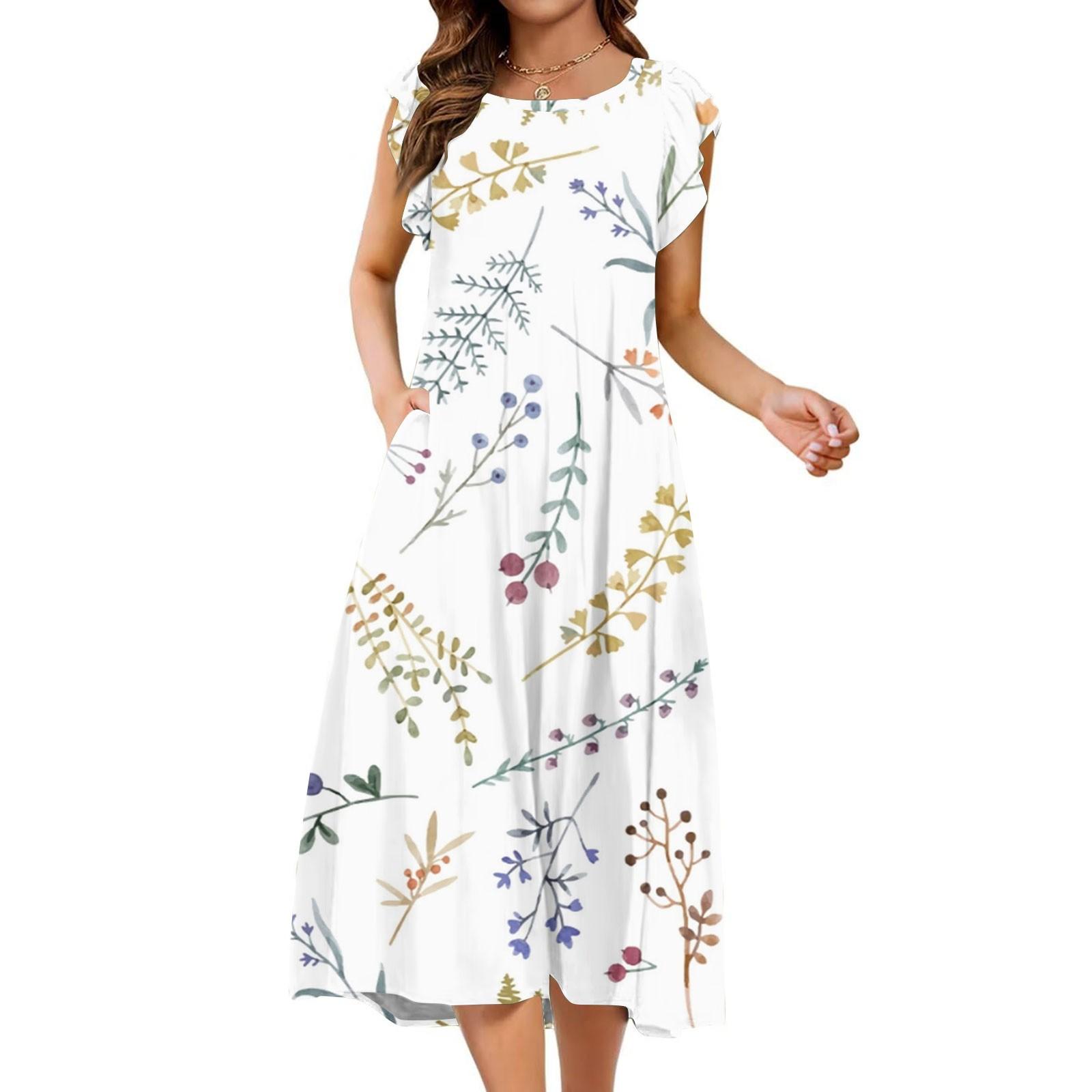 Женское цельное платье с короткими рукавами, расклешенными рукавами, свободного покроя, с круглым вырезом XL белый
Женское цельное платье с короткими рукавами, расклешенными рукавами, свободного покроя, с круглым вырезом XL белый