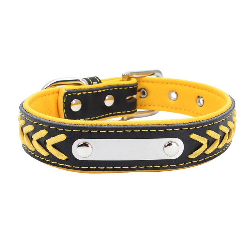 Pet collar pure hand-woven suitable for small and medium leather dog collar explosion-proof dog leash collar XS жовтий
Pet collar pure hand-woven suitable for small and medium leather dog collar explosion-proof dog leash collar XS жовтий