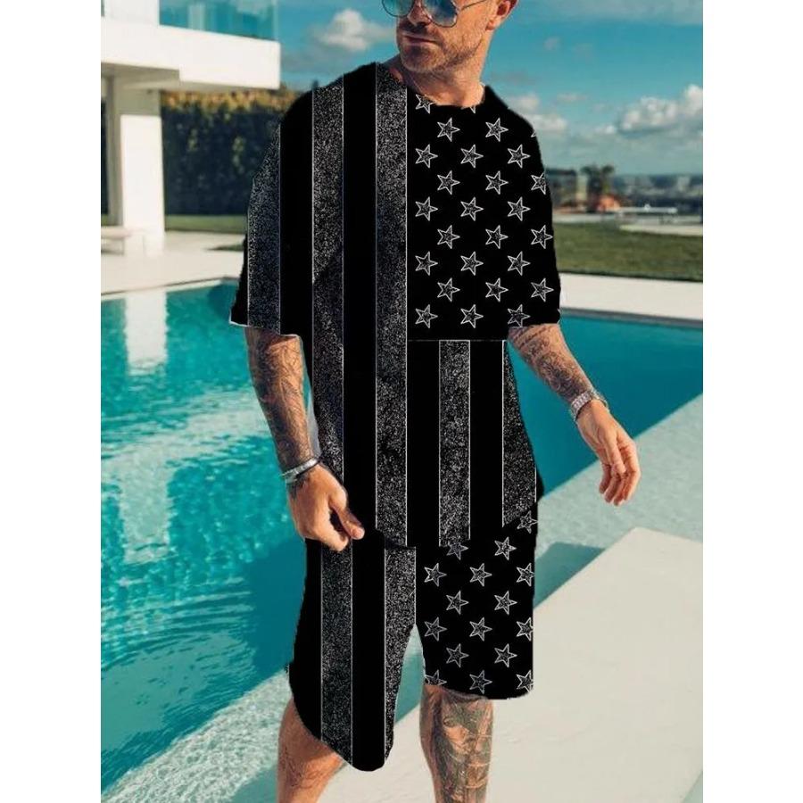 84 Prints Men s 2-Pcs Casual Fashion Outfit Trendy Short Sleeve T-Shirt Shorts Set For Stylish Summer Workouts Athleisure Wear S
84 Prints Men s 2-Pcs Casual Fashion Outfit Trendy Short Sleeve T-Shirt Shorts Set For Stylish Summer Workouts Athleisure Wear S