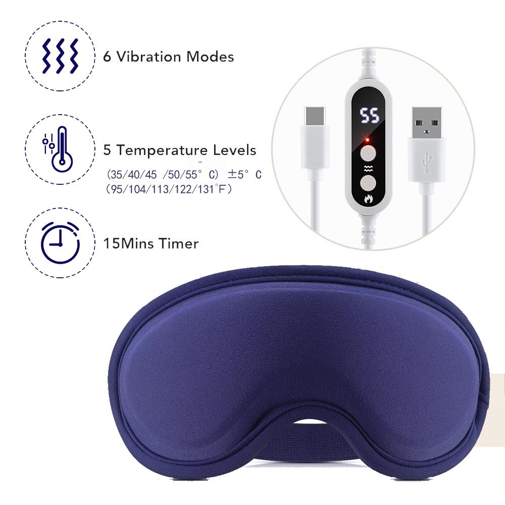 Electric 3D Sleeping Eye Mask 5/3 Hot Compress & 6 Vibration Eye Care Massager Shading Office Travel Relieve Fatigue Dry Eyemask
Electric 3D Sleeping Eye Mask 5/3 Hot Compress & 6 Vibration Eye Care Massager Shading Office Travel Relieve Fatigue Dry Eyemask