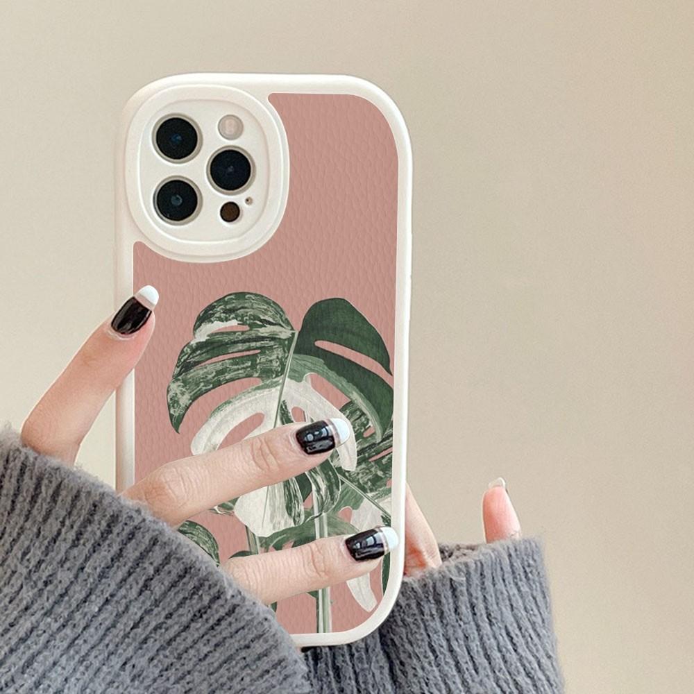 Чехол для телефона Leaves Monstera Green из твердой кожи для iPhone 14 13 12 Mini 11 14 Pro Max Xs X Xr 7 8 Plus Fundas 12 pro max