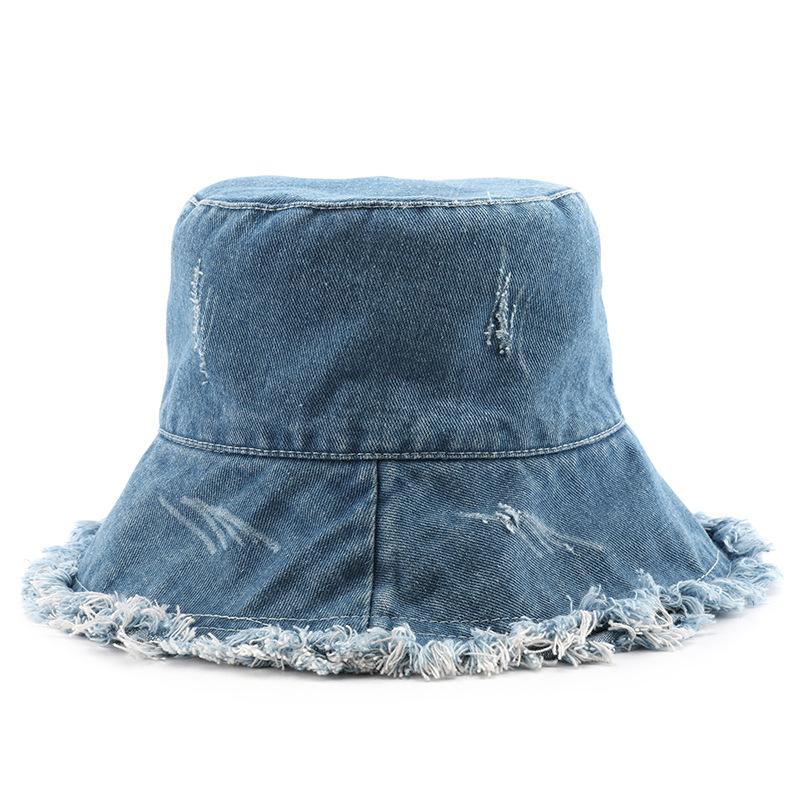 Hat spring and autumn solid color washed hole denim rough edge bucket hat outdoor sports leisure sunshade basin hat середній синього кольору
Hat spring and autumn solid color washed hole denim rough edge bucket hat outdoor sports leisure sunshade basin hat середній синього кольору