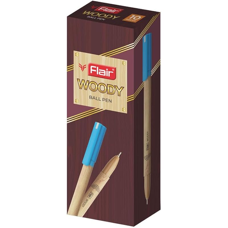 FLAIR Woody Ball Pen Box Pack | 0.7 mm Tip Size | Attractive Woody Design | Smooth Ink Flow System With Low-Viscosity In 12 синий
FLAIR Woody Ball Pen Box Pack | 0.7 mm Tip Size | Attractive Woody Design | Smooth Ink Flow System With Low-Viscosity In 12 синий