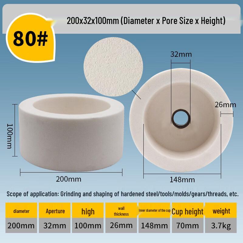 Cup-shaped White Corundum Grinding Wheel
Cup-shaped White Corundum Grinding Wheel