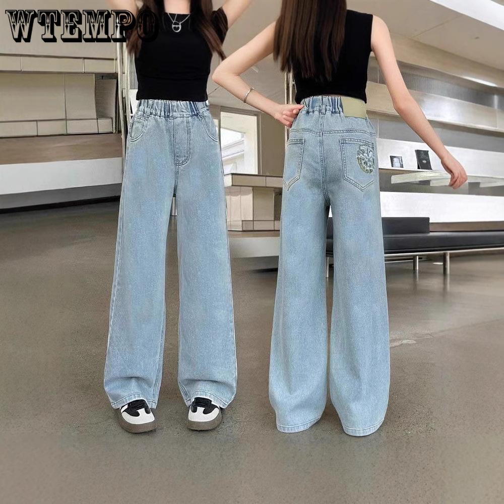 Girls Pants Spring and Autumn Wide Leg Jeans Fashion Girls Korean Back Pocket Straight Leg Pants 160
Girls Pants Spring and Autumn Wide Leg Jeans Fashion Girls Korean Back Pocket Straight Leg Pants 160