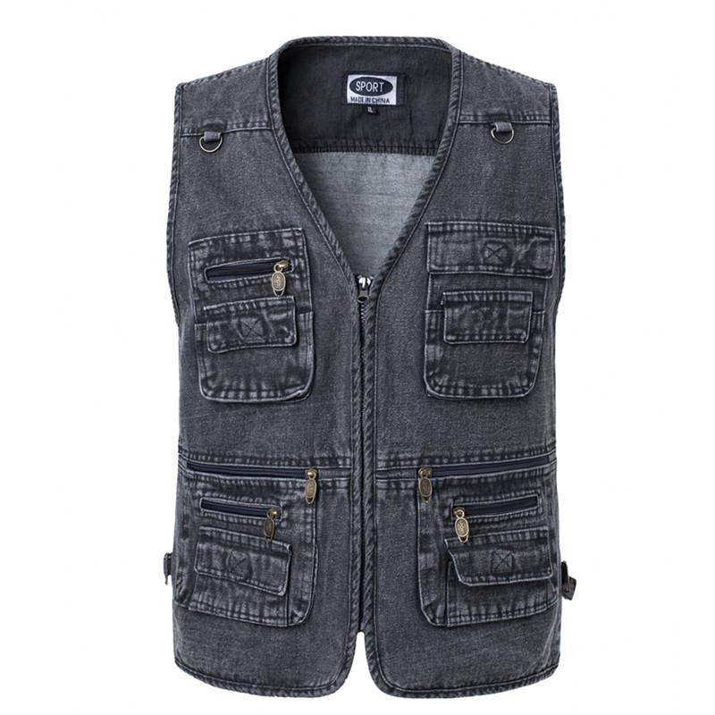 Men s Plus Size Denim Multi-Pocket Fishing & Photography Vest 4XL
Men s Plus Size Denim Multi-Pocket Fishing & Photography Vest 4XL