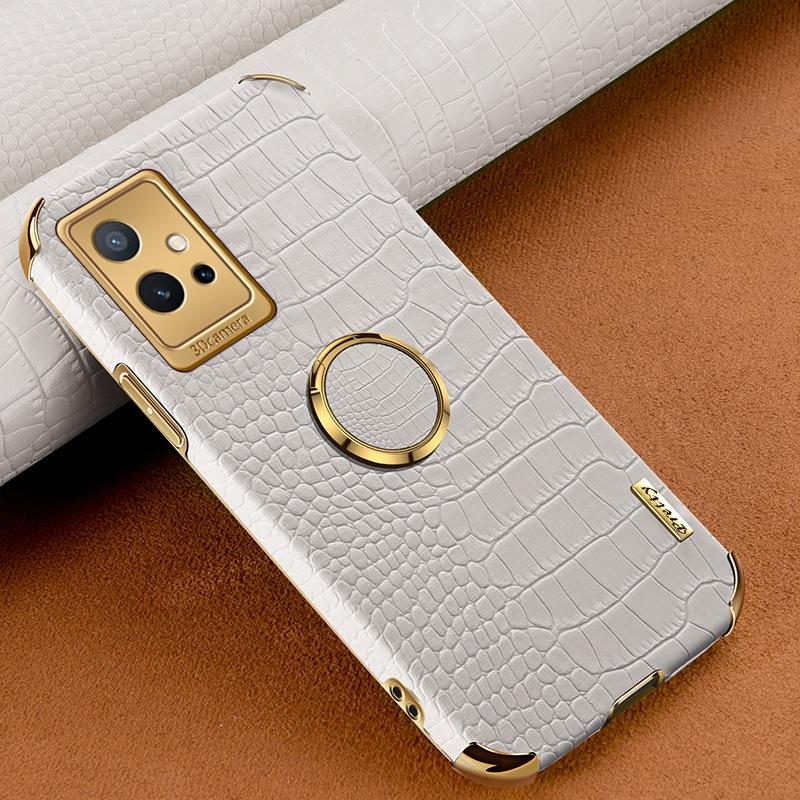 For vivo Y75 5G Ring Holder Kickstand Case Precise Cutout Crocodile Texture Leather Coated TPU 6D Electroplated Shockproof Protective Shell Green
For vivo Y75 5G Ring Holder Kickstand Case Precise Cutout Crocodile Texture Leather Coated TPU 6D Electroplated Shockproof Protective Shell Green