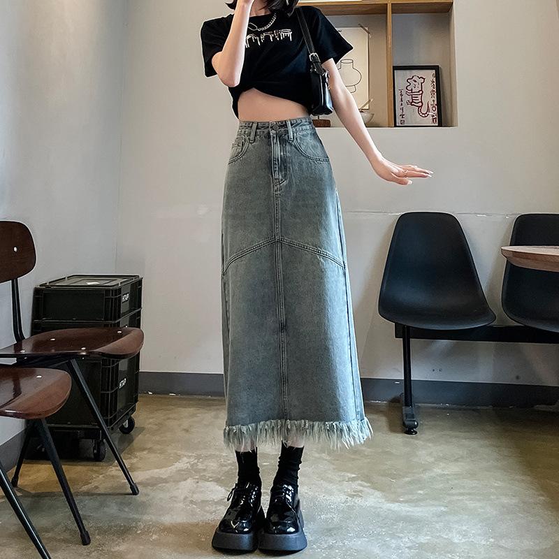Spring and Summer Mid-length A-line Slit Covers The Hips and Makes You Look Slim Denim Tassel Skirt XS
Spring and Summer Mid-length A-line Slit Covers The Hips and Makes You Look Slim Denim Tassel Skirt XS