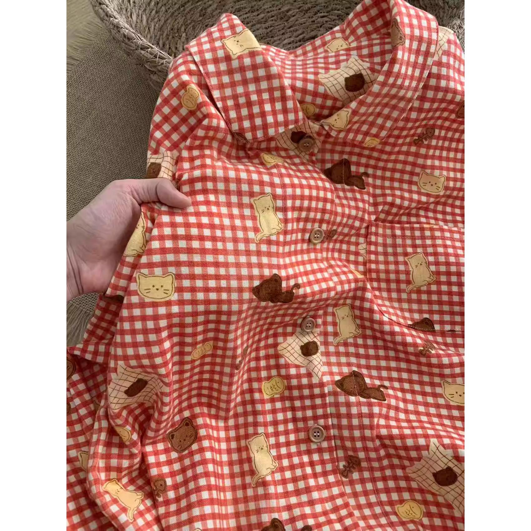 Korean version of cartoon plaid pajamas women s spring and autumn long-sleeved cardigan set cloud cotton loungewear cute XXL
Korean version of cartoon plaid pajamas women s spring and autumn long-sleeved cardigan set cloud cotton loungewear cute XXL