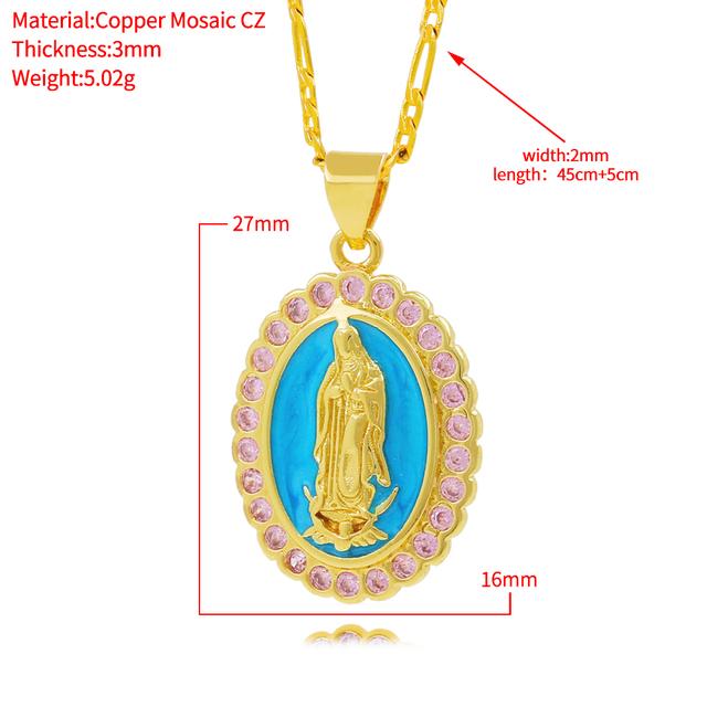Роскошное ожерелье с подвеской в виде Девы Марии из розового, синего и зеленого эмалевого камня с микропаве из кубического циркония для женщин, свадебные украшения для вечеринки
Роскошное ожерелье с подвеской в виде Девы Марии из розового, синего и зеленого эмалевого камня с микропаве из кубического циркония для женщин, свадебные украшения для вечеринки