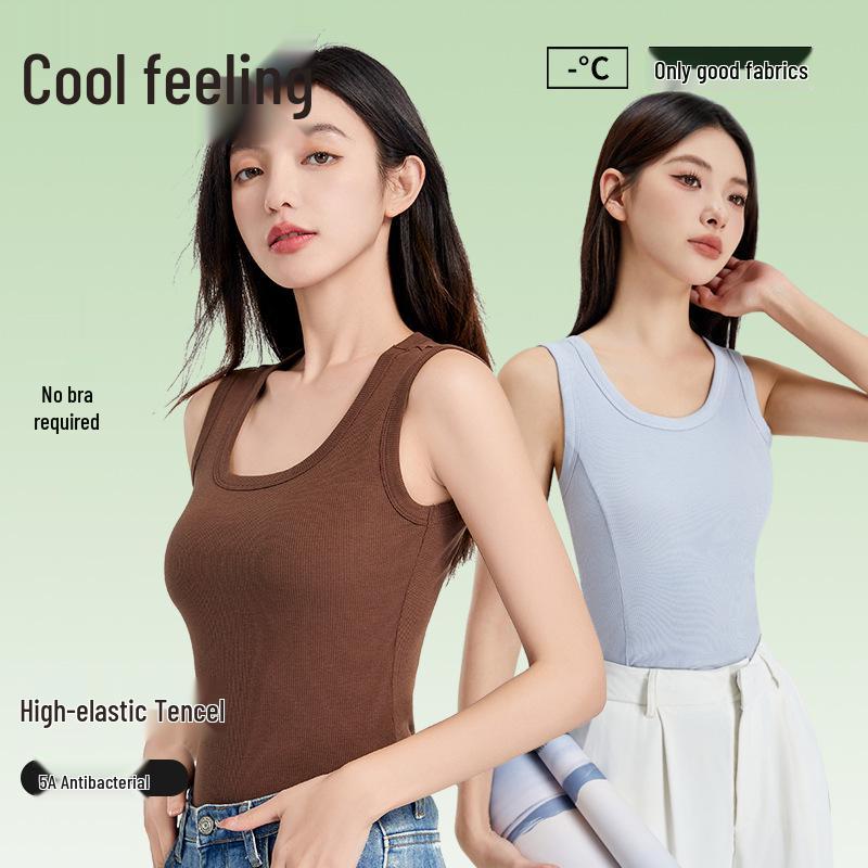 5A Women s Antibacterial Tank Top with Chest Pads - Sleeveless Summer Camisole Casual Innerwear L for 100-115 kg
5A Women s Antibacterial Tank Top with Chest Pads - Sleeveless Summer Camisole Casual Innerwear L for 100-115 kg
