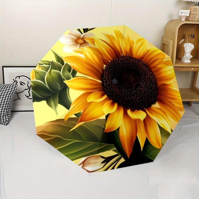 1pc Sunflower Patterned Umbrella with 8 Ribs, Plastic Handle, Auto Open/Closed, Portable Folding Sunshade, Suitable for Travel Iron&8K
1pc Sunflower Patterned Umbrella with 8 Ribs, Plastic Handle, Auto Open/Closed, Portable Folding Sunshade, Suitable for Travel Iron&8K
