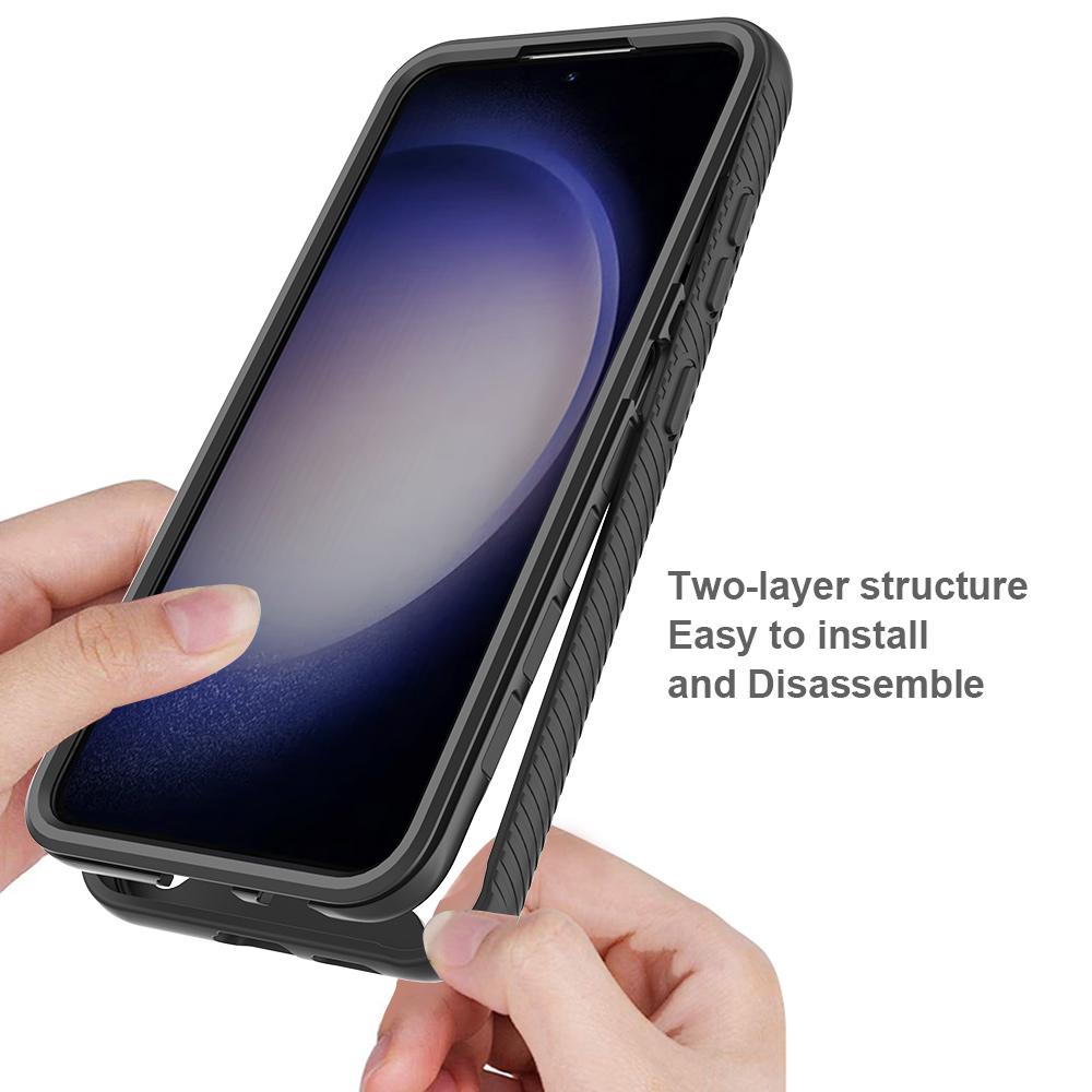 For Samsung Galaxy S24 Case Scratch-proof PC+TPU Smart Phone Back Cover with Screen Protector Black
For Samsung Galaxy S24 Case Scratch-proof PC+TPU Smart Phone Back Cover with Screen Protector Black