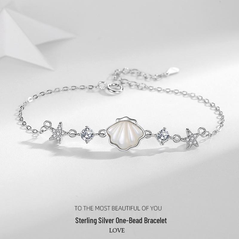 Korean Style s925 Sterling Silver Bracelet with White Mother-of-Pearl Shell, Symbolizing a Lifetime 925 Silver
Korean Style s925 Sterling Silver Bracelet with White Mother-of-Pearl Shell, Symbolizing a Lifetime 925 Silver