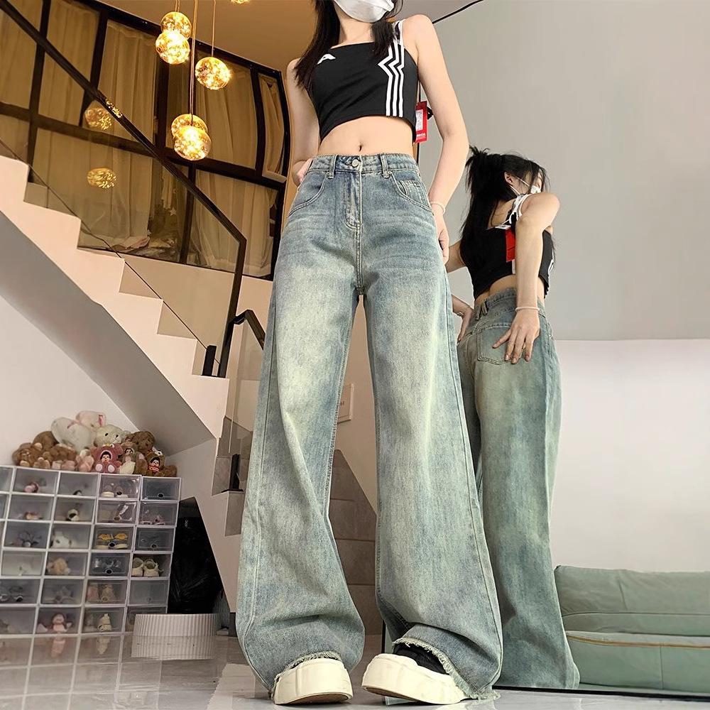 Women s Distressed High Waist Wide Leg Jeans - 2025 Spring Collection, Plus Size, Slimming, Floor-Length, Raw Edge Medium
Women s Distressed High Waist Wide Leg Jeans - 2025 Spring Collection, Plus Size, Slimming, Floor-Length, Raw Edge Medium