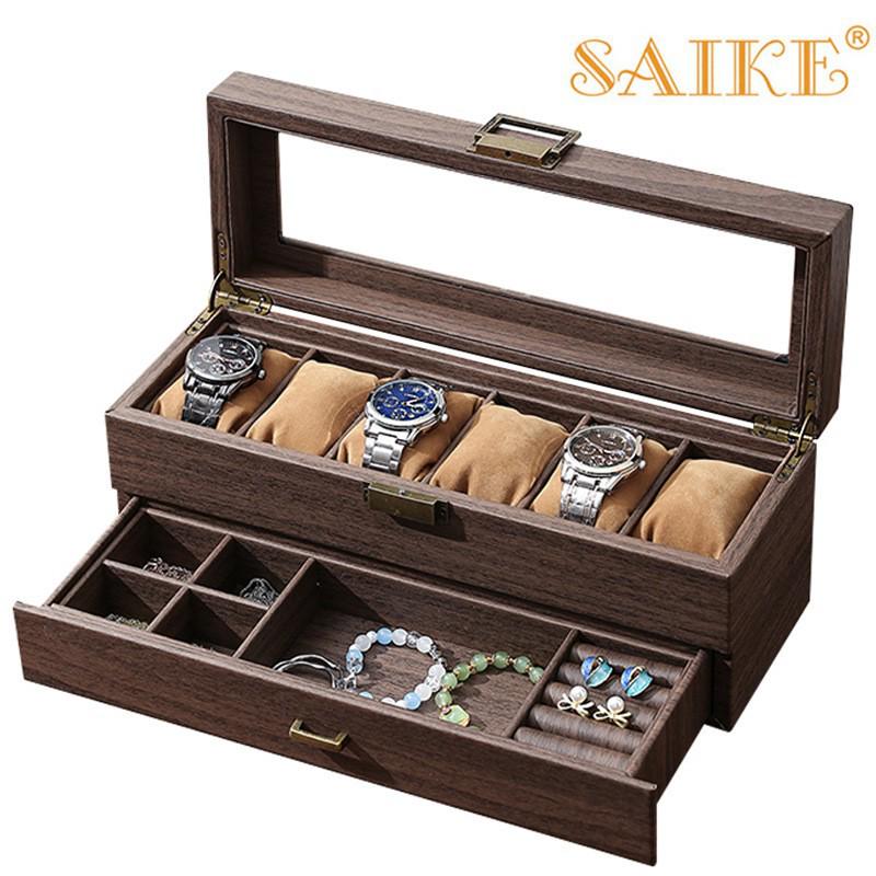 Retro PU Leather 6-Slot Watch and Jewelry Storage Box with Carbon Fiber Detailing
Retro PU Leather 6-Slot Watch and Jewelry Storage Box with Carbon Fiber Detailing