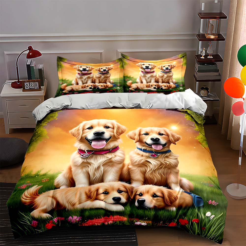 Golden retriever artwork Bedding Duvet cover sets Duvet covers Pillowcases gifts (1 * Duvet Cover 2 * Pillowcases, without duvet insert) 135x200cm
Golden retriever artwork Bedding Duvet cover sets Duvet covers Pillowcases gifts (1 * Duvet Cover 2 * Pillowcases, without duvet insert) 135x200cm
